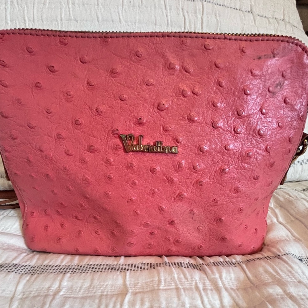 Valentina Coral Textured Crossbody Bag